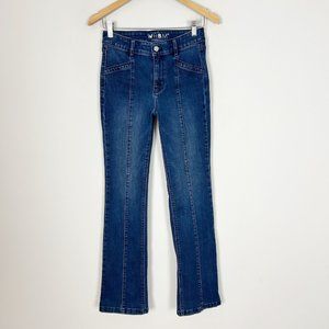 WHBM Boot Leg Seamed Front Jeans Size 2 Blue Denim Trouser Women's